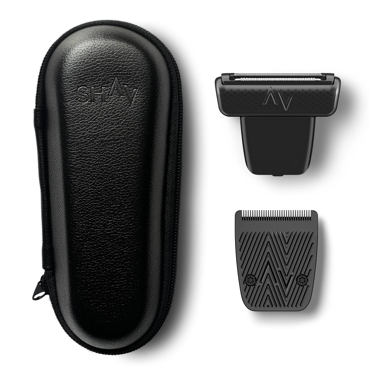 Utazó tok pengékkel, átlátszó háttéren